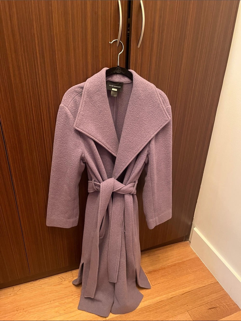 Club Monaco Lavender Wrap Belted Pea Coat